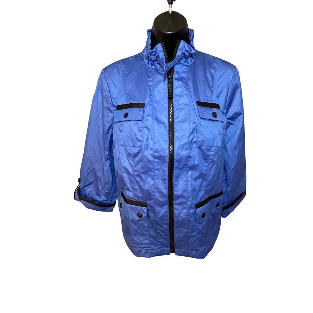 Chico’s Zenergy NWT Blue Full Zip Windbreaker Jacket Sz M